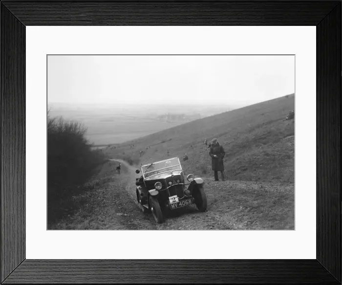 Framed Print : Morris Minor competing in a trial, Crowell Hill, Chinnor, Oxfordshire, 1930s. Artist: Bill Brunell Framed Print : Morris Minor competing in a trial, Crowell Hill, Chinnor, Oxfordshire, 1930s. Artist: Bill Brunell