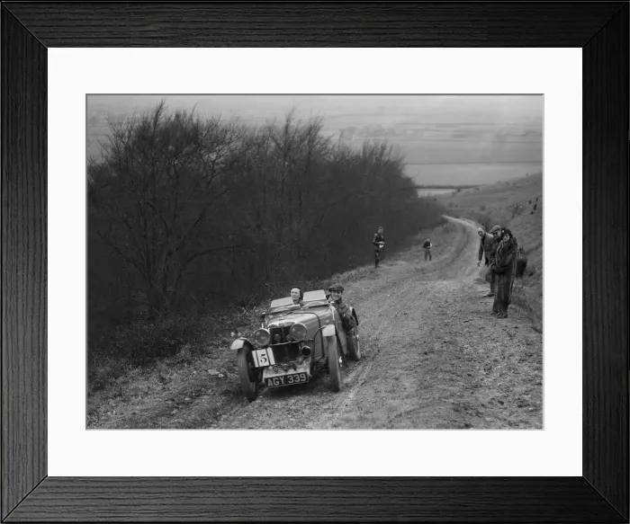 Framed Print : MG J2 competing in a trial, Crowell Hill, Chinnor, Oxfordshire, 1930s. Artist: Bill Brunell Framed Print : MG J2 competing in a trial, Crowell Hill, Chinnor, Oxfordshire, 1930s. Artist: Bill Brunell