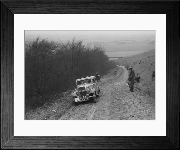 Framed Print : Standard Little Nine saloon competing in a trial, Crowell Hill, Chinnor, Oxfordshire, 1930s Framed Print : Standard Little Nine saloon competing in a trial, Crowell Hill, Chinnor, Oxfordshire, 1930s