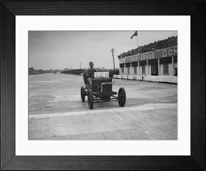 Framed Print : 1903 Rover of R Livesey competing in the BARC Daily Sketch Old Crocks Race, Brooklands, 1931 Framed Print : 1903 Rover of R Livesey competing in the BARC Daily Sketch Old Crocks Race, Brooklands, 1931
