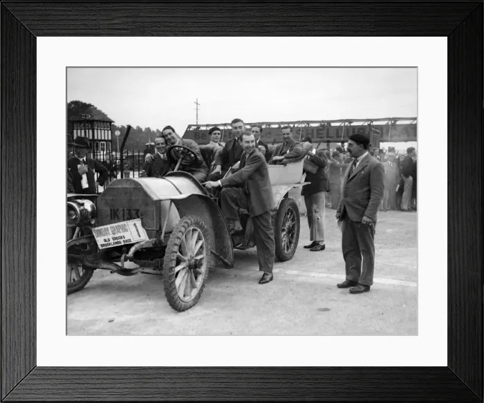 Framed Print : Mercedes, winner of the 1906 Ballinaslaughter Hill Climb, Old Crocks Race, Brooklands, 1931 Framed Print : Mercedes, winner of the 1906 Ballinaslaughter Hill Climb, Old Crocks Race, Brooklands, 1931