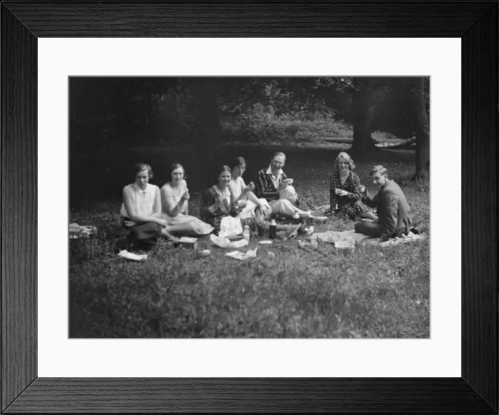 Framed Print : Enjoying a picnic at the Middlesex County AC Hill Climb, c1930. Artist: Bill Brunell Framed Print : Enjoying a picnic at the Middlesex County AC Hill Climb, c1930. Artist: Bill Brunell