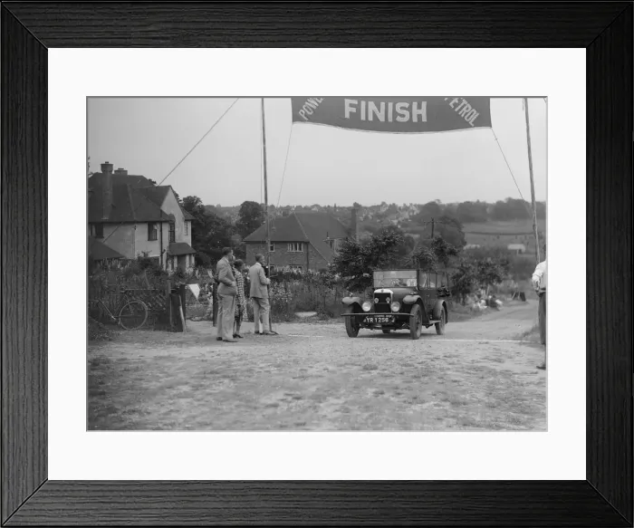 Framed Print : Star of AC Desch at the finish of the Middlesex County AC Hill Climb, c1930. Artist: Bill Brunell Framed Print : Star of AC Desch at the finish of the Middlesex County AC Hill Climb, c1930. Artist: Bill Brunell