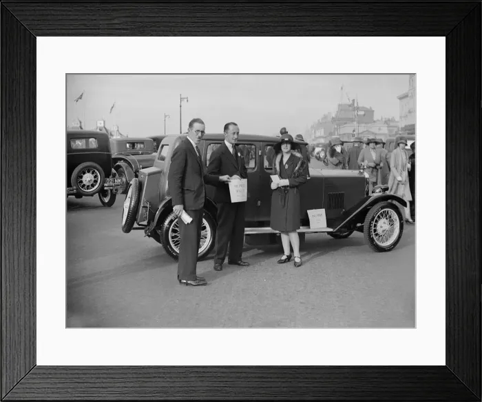Framed Print : Riley Monaco saloon at the Southport Rally, 1928. Artist: Bill Brunell Framed Print : Riley Monaco saloon at the Southport Rally, 1928. Artist: Bill Brunell