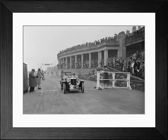 Framed Print : MG of JH Spencer competing in the Blackpool Rally, 1936. Artist: Bill Brunell Framed Print : MG of JH Spencer competing in the Blackpool Rally, 1936. Artist: Bill Brunell