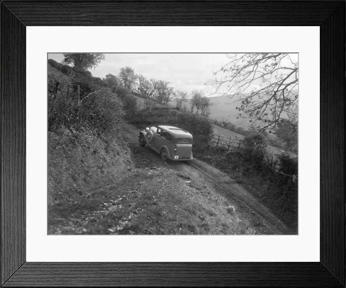 Framed Print : 1934 Standard Sixteen taking part in a Standard Car Owners Club trial. Artist: Bill Brunell Framed Print : 1934 Standard Sixteen taking part in a Standard Car Owners Club trial. Artist: Bill Brunell