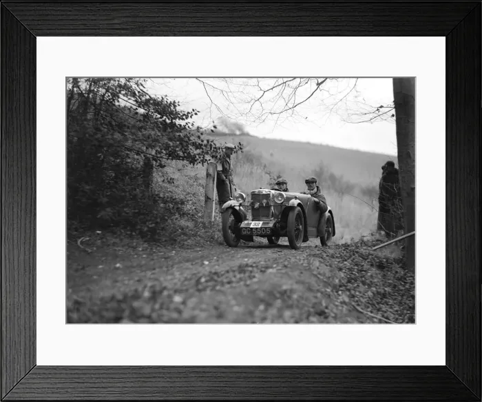 Framed Print : MG M type of JB Carver competing in the Inter-Varsity Trial, November 1931. Artist: Bill Brunell Framed Print : MG M type of JB Carver competing in the Inter-Varsity Trial, November 1931. Artist: Bill Brunell