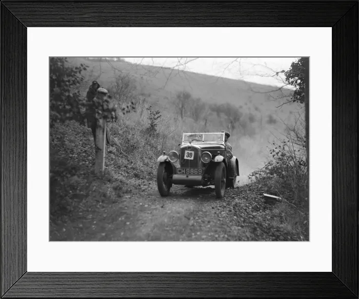 Framed Print : Wolseley Hornet of JM Suggs competing in the Inter-Varsity Trial, November 1931. Artist Framed Print : Wolseley Hornet of JM Suggs competing in the Inter-Varsity Trial, November 1931. Artist
