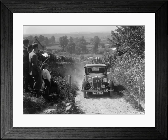 Framed Print : 1934 Morris Ten taking part in a West Hants Light Car Club Trial, Ibberton Hill, Dorset, 1930s Framed Print : 1934 Morris Ten taking part in a West Hants Light Car Club Trial, Ibberton Hill, Dorset, 1930s