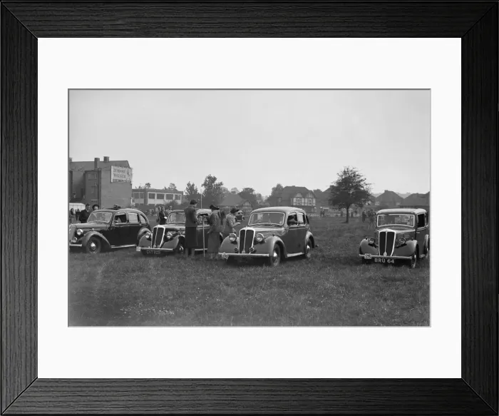 Framed Print : Two Standard Flying Twelves and a Flying Nine at the Standard Car Owners Club Gymkhana, 8 May 1938 Framed Print : Two Standard Flying Twelves and a Flying Nine at the Standard Car Owners Club Gymkhana, 8 May 1938