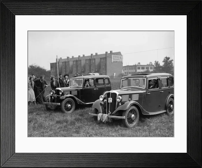Framed Print : Standard Nine and Standard Twelve at the Standard Car Owners Club Gymkhana, 8 May 1938 Framed Print : Standard Nine and Standard Twelve at the Standard Car Owners Club Gymkhana, 8 May 1938