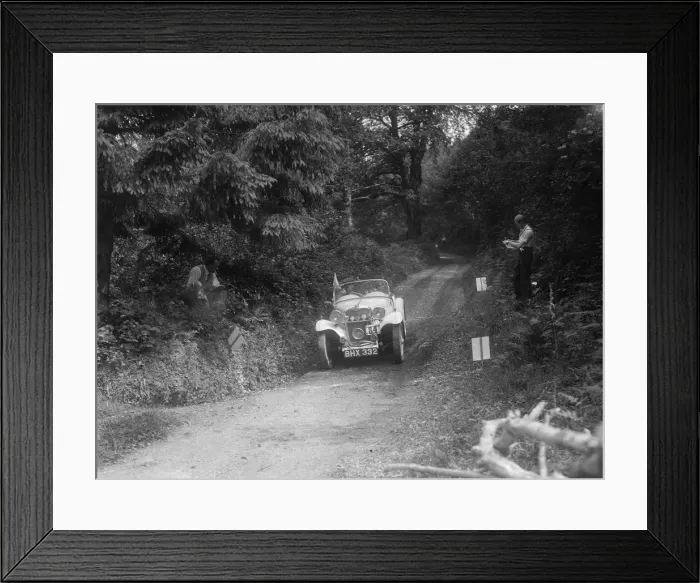 Framed Print : 1934 Singer Le Mans of the Candidi Provocatores team taking part in a motoring trial, late 1930s