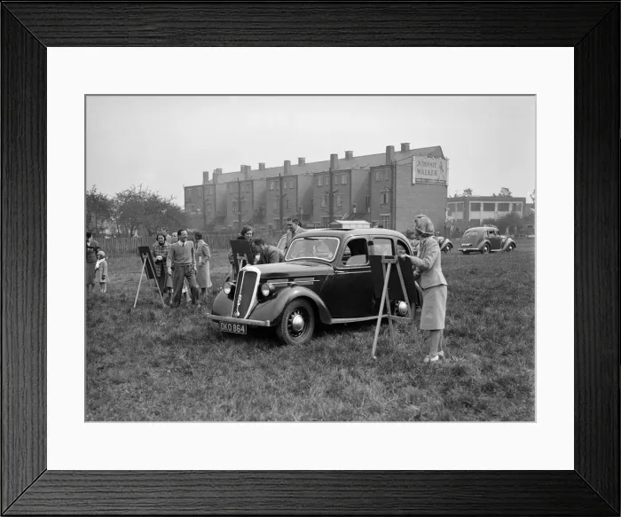 Framed Print : Standard Flying Ten at the Standard Car Owners Club Gymkhana, 8 May 1938. Artist: Bill Brunell Framed Print : Standard Flying Ten at the Standard Car Owners Club Gymkhana, 8 May 1938. Artist: Bill Brunell