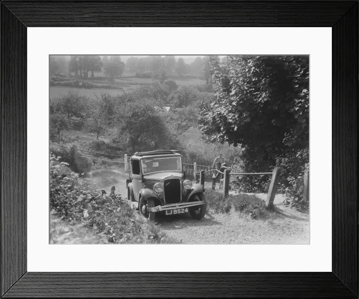 Framed Print : 1934 Austin Ten taking part in a West Hants Light Car Club Trial, Ibberton Hill, Dorset, 1930s Framed Print : 1934 Austin Ten taking part in a West Hants Light Car Club Trial, Ibberton Hill, Dorset, 1930s
