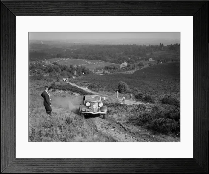 Framed Print : 3622 cc Ford V8 tourer taking part in the NWLMC Lawrence Cup Trial, 1937. Artist: Bill Brunell Framed Print : 3622 cc Ford V8 tourer taking part in the NWLMC Lawrence Cup Trial, 1937. Artist: Bill Brunell