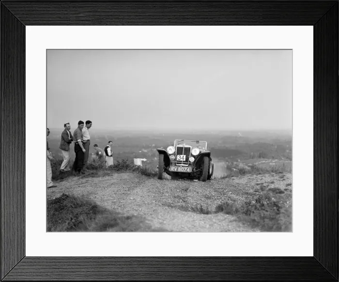 Framed Print : 1936 MG PB 2-seater sports taking part in the NWLMC Lawrence Cup Trial, 1937. Artist: Bill Brunell Framed Print : 1936 MG PB 2-seater sports taking part in the NWLMC Lawrence Cup Trial, 1937. Artist: Bill Brunell