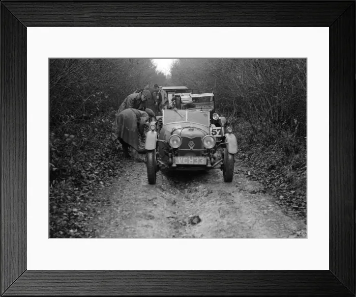 Framed Print : Riley Brooklands 2-seater sports of JE Lancaster taking part in the Inter-Varsity Trial, 1930 Framed Print : Riley Brooklands 2-seater sports of JE Lancaster taking part in the Inter-Varsity Trial, 1930