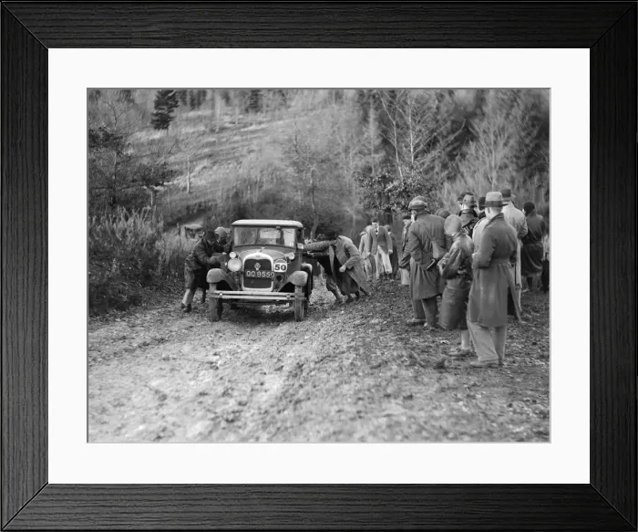 Framed Print : KHL Seatons Ford Model A saloon receiving a push in the Inter-Varsity Trial, 1930 Framed Print : KHL Seatons Ford Model A saloon receiving a push in the Inter-Varsity Trial, 1930