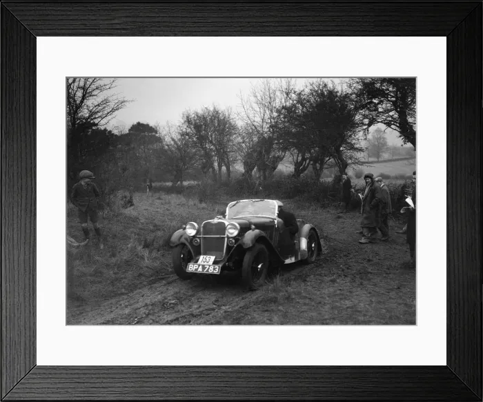Framed Print : Singer of L Sandford at the Sunbac Colmore Trial, near Winchcombe, Gloucestershire, 1934 Framed Print : Singer of L Sandford at the Sunbac Colmore Trial, near Winchcombe, Gloucestershire, 1934