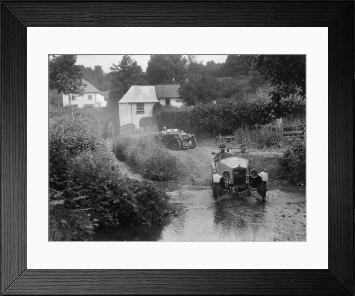 Framed Print : Frazer-Nash and MG J2, B&HMC Brighton-Beer Trial, Windout Lane, near Dunsford, Devon, 1934