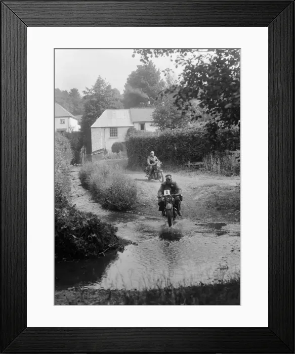 Framed Print : Motorcycles competing in the B&HMC Brighton-Beer Trial, Windout Lane, near Dunsford Framed Print : Motorcycles competing in the B&HMC Brighton-Beer Trial, Windout Lane, near Dunsford
