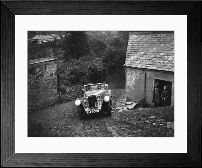 Framed Print : Standard of JG Tice competing in the JCC Lynton Trial, 1932. Artist: Bill Brunell Framed Print : Standard of JG Tice competing in the JCC Lynton Trial, 1932. Artist: Bill Brunell