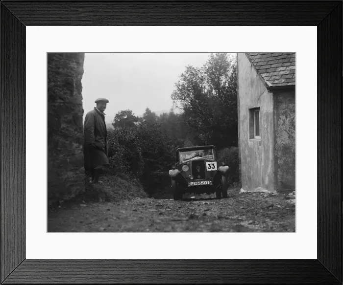 Framed Print : 1929 Riley saloon of AP Squire competing in the JCC Lynton Trial, 1932. Artist: Bill Brunell Framed Print : 1929 Riley saloon of AP Squire competing in the JCC Lynton Trial, 1932. Artist: Bill Brunell