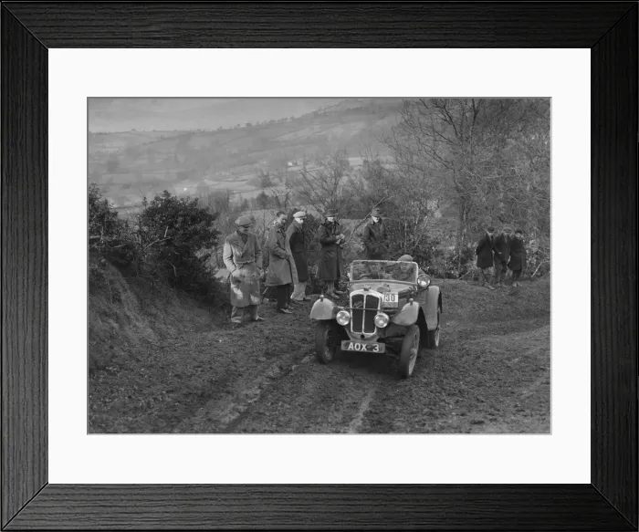Framed Print : Austin 7 Grasshopper of TH Cole competing in the MG Car Club Midland Centre Trial, 1938 Framed Print : Austin 7 Grasshopper of TH Cole competing in the MG Car Club Midland Centre Trial, 1938