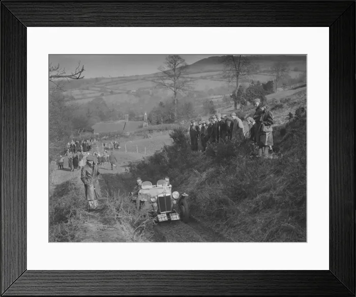 Framed Print : MG PB of K Scales competing in the MG Car Club Midland Centre Trial, 1938. Artist: Bill Brunell Framed Print : MG PB of K Scales competing in the MG Car Club Midland Centre Trial, 1938. Artist: Bill Brunell