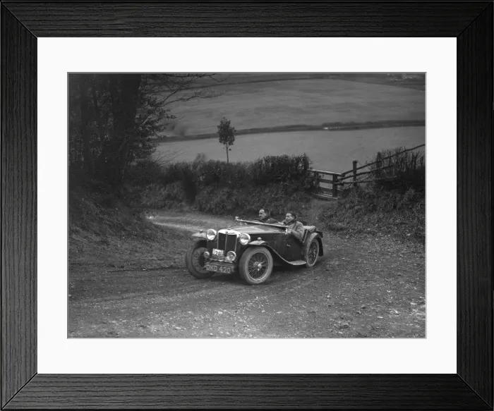 Framed Print : MG TA of WH Depper competing in the MG Car Club Midland Centre Trial, 1938. Artist: Bill Brunell Framed Print : MG TA of WH Depper competing in the MG Car Club Midland Centre Trial, 1938. Artist: Bill Brunell