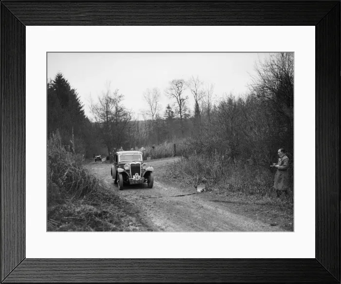 Framed Print : 1935 Singer 9 fixed-head coupe competing in the Great West Motor Club Thatcher Trophy, 1938 Framed Print : 1935 Singer 9 fixed-head coupe competing in the Great West Motor Club Thatcher Trophy, 1938