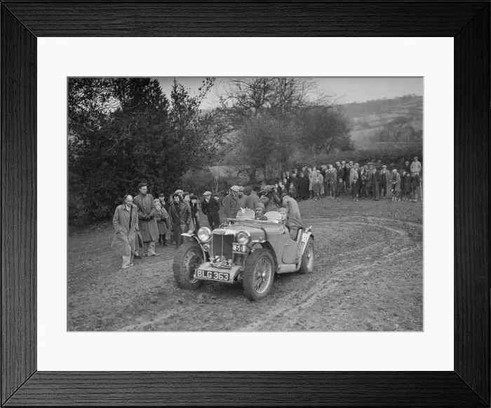 Framed Print : MG PA of J Twyford at the MG Car Club Midland Centre Trial, 1938. Artist: Bill Brunell Framed Print : MG PA of J Twyford at the MG Car Club Midland Centre Trial, 1938. Artist: Bill Brunell