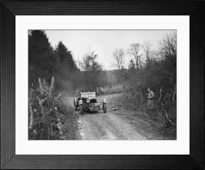 Framed Print : 1932 Aston Martin competing in the Great West Motor Club Thatcher Trophy, 1938. Artist Framed Print : 1932 Aston Martin competing in the Great West Motor Club Thatcher Trophy, 1938. Artist