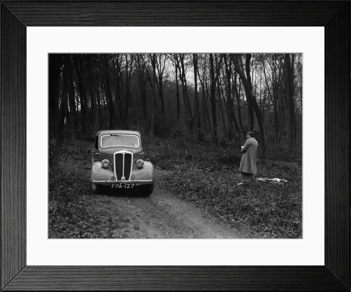 Framed Print : Standard Nine at the Standard Car Owners Club Southern Counties Trial, Hale Wood, Chilterns, 1938 Framed Print : Standard Nine at the Standard Car Owners Club Southern Counties Trial, Hale Wood, Chilterns, 1938