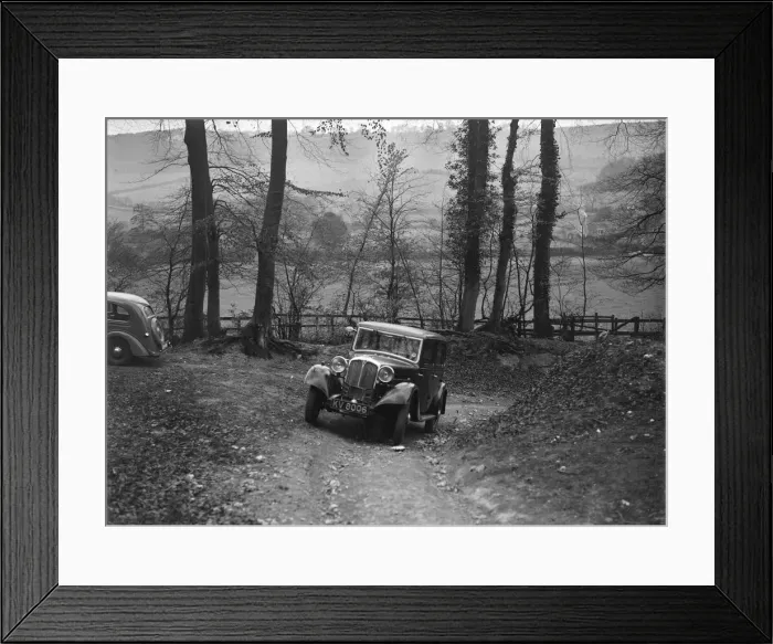 Framed Print : 1934 Rover 10 at the Standard Car Owners Club Southern Counties Trial, 1938. Artist: Bill Brunell Framed Print : 1934 Rover 10 at the Standard Car Owners Club Southern Counties Trial, 1938. Artist: Bill Brunell