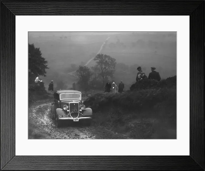 Framed Print : Ford V8 saloon of WT Platt competing in the MCC Sporting Trial, 1935. Artist: Bill Brunell Framed Print : Ford V8 saloon of WT Platt competing in the MCC Sporting Trial, 1935. Artist: Bill Brunell