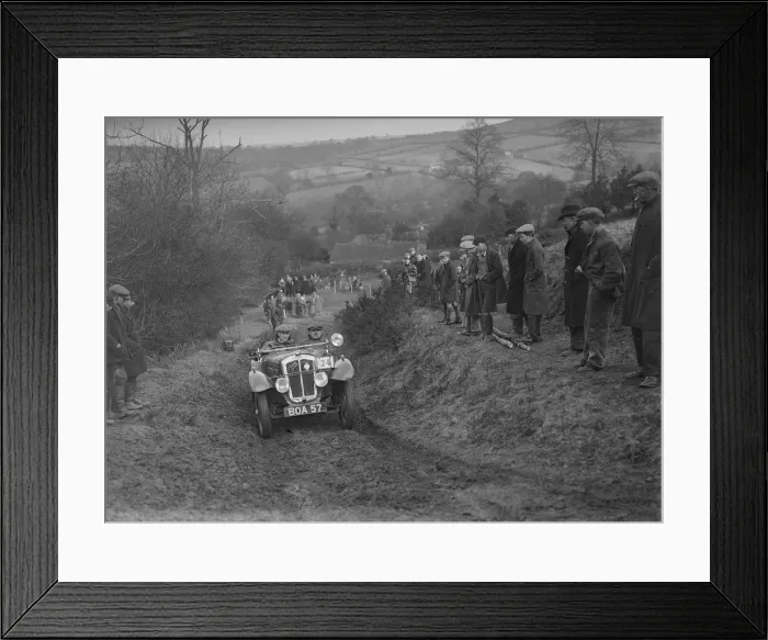 Framed Print : Austin 7 Grasshopper of WH Scriven competing in the MG Car Club Midland Centre Trial, 1938 Framed Print : Austin 7 Grasshopper of WH Scriven competing in the MG Car Club Midland Centre Trial, 1938