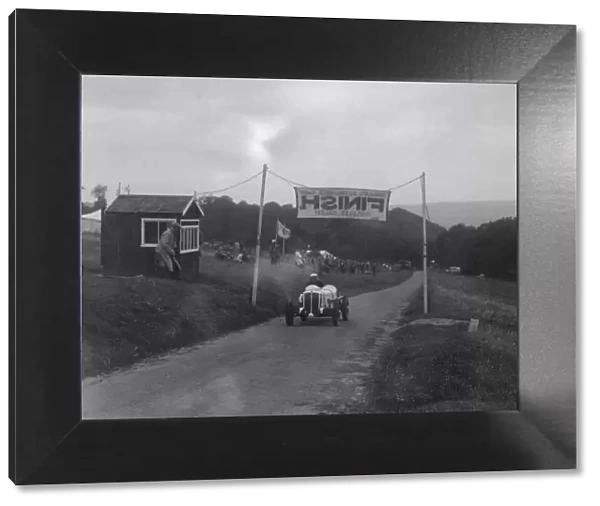Car crossing the finishing line at the MAC Shelsley Walsh Speed Hill Climb, Worcestershire, 1935