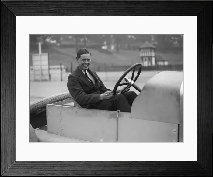 Framed Print : Bertie Kensington Moir in an Aston Martin crude test body, Brooklands, c1921. Artist: Bill Brunell Framed Print : Bertie Kensington Moir in an Aston Martin crude test body, Brooklands, c1921. Artist: Bill Brunell
