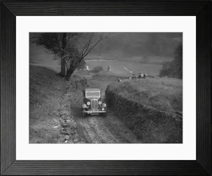 Framed Print : Standard saloon of HSR Payne competing in the MCC Sporting Trial, 1935. Artist: Bill Brunell Framed Print : Standard saloon of HSR Payne competing in the MCC Sporting Trial, 1935. Artist: Bill Brunell
