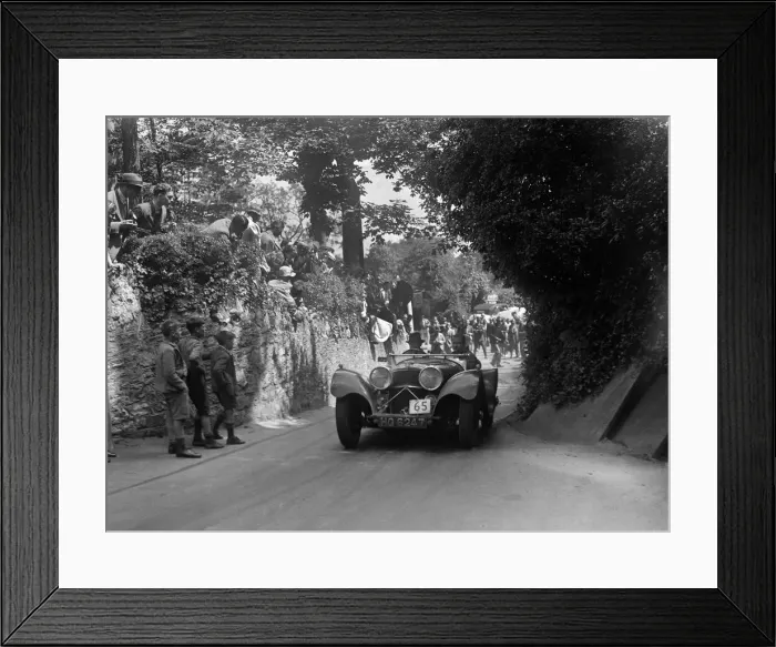 Framed Print : Jaguar SS100 of HE Bradley competing in the MCC Torquay Rally, 1938. Artist: Bill Brunell Framed Print : Jaguar SS100 of HE Bradley competing in the MCC Torquay Rally, 1938. Artist: Bill Brunell