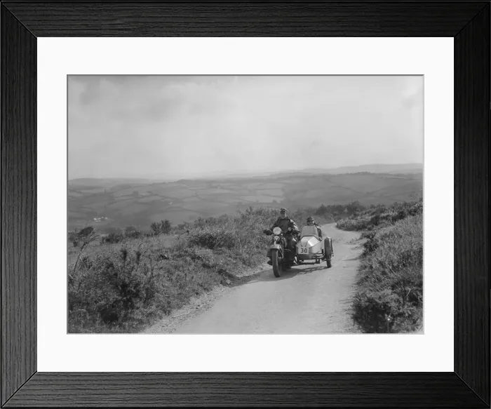 Framed Print : Harley-Davidson and sidecar of RW Praill competing in the MCC Torquay Rally, 1938 Framed Print : Harley-Davidson and sidecar of RW Praill competing in the MCC Torquay Rally, 1938