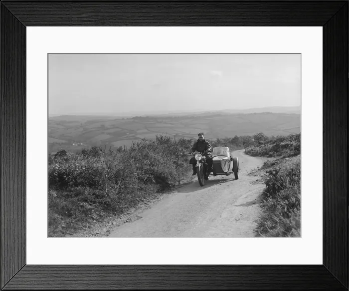 Framed Print : 498 cc Coventry Eagle and sidecar of FW Osborne competing in the MCC Torquay Rally, 1938 Framed Print : 498 cc Coventry Eagle and sidecar of FW Osborne competing in the MCC Torquay Rally, 1938