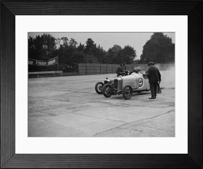 Framed Print : Salmson and Amilcar competing in a race at a Surbiton Motor Club meeting, Brooklands, Surrey, 1928 Framed Print : Salmson and Amilcar competing in a race at a Surbiton Motor Club meeting, Brooklands, Surrey, 1928