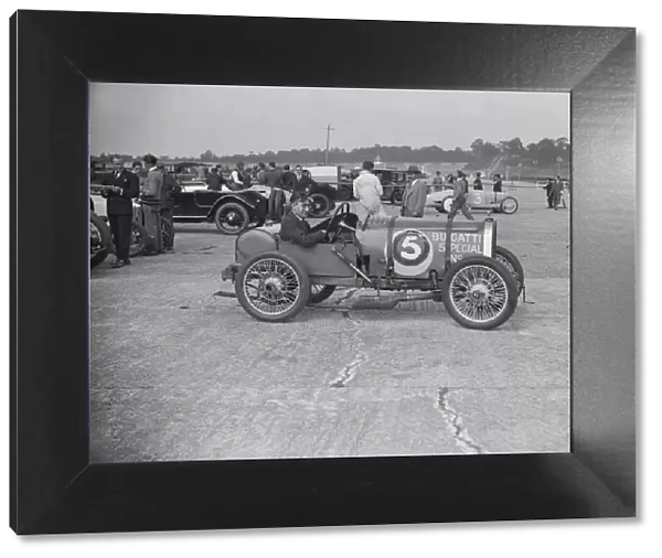 Bugatti of JR Jeffery, winner of a race at a Surbiton Motor Club meeting, Brooklands, Surrey, 1928