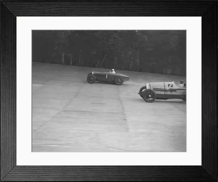 Framed Print : Bugatti of Kaye Don and Delage of J Taylor, Surbiton Motor Club race meeting, Brooklands, 1928 Framed Print : Bugatti of Kaye Don and Delage of J Taylor, Surbiton Motor Club race meeting, Brooklands, 1928