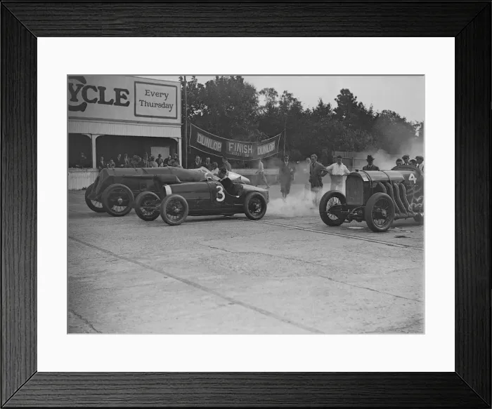 Framed Print : Fiat, Bugatti and Benz competing at a Surbiton Motor Club race meeting, Brooklands, Surrey, 1928 Framed Print : Fiat, Bugatti and Benz competing at a Surbiton Motor Club race meeting, Brooklands, Surrey, 1928