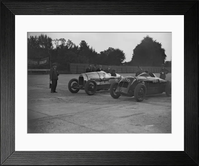 Framed Print : Delage of J Taylor and Bentley of Dudley Froy, Surbiton Motor Club race meeting, Brooklands, 1928 Framed Print : Delage of J Taylor and Bentley of Dudley Froy, Surbiton Motor Club race meeting, Brooklands, 1928