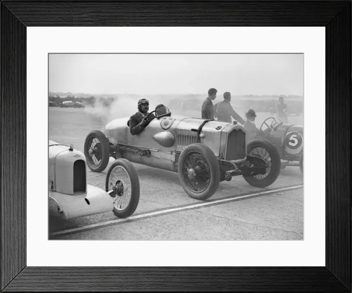 Framed Print : Riley, Buick and Bugatti on the start line at a Surbiton Motor Club race meeting, Brooklands, 1928 Framed Print : Riley, Buick and Bugatti on the start line at a Surbiton Motor Club race meeting, Brooklands, 1928