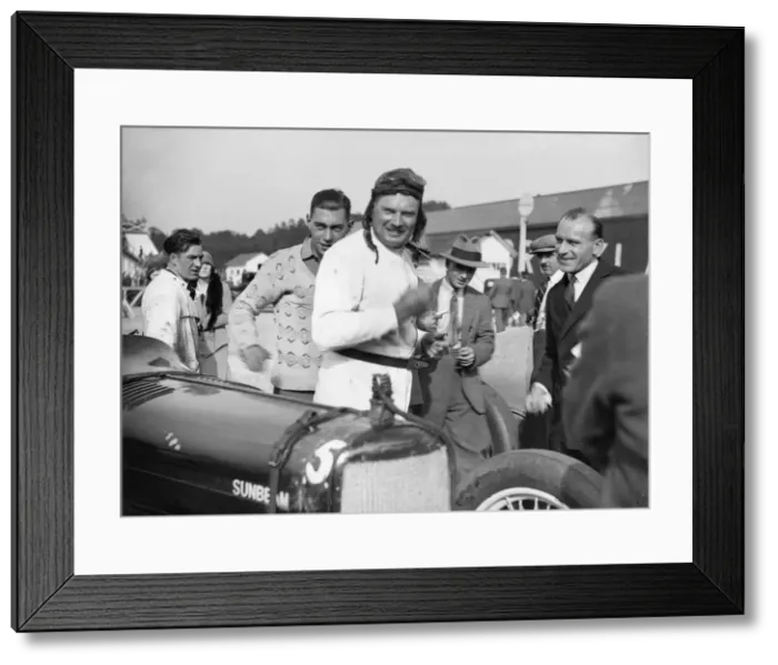 Framed Print : EL Bouts and his Sunbeam, Surbiton Motor Club race meeting, Brooklands, Surrey, 1928 Framed Print : EL Bouts and his Sunbeam, Surbiton Motor Club race meeting, Brooklands, Surrey, 1928